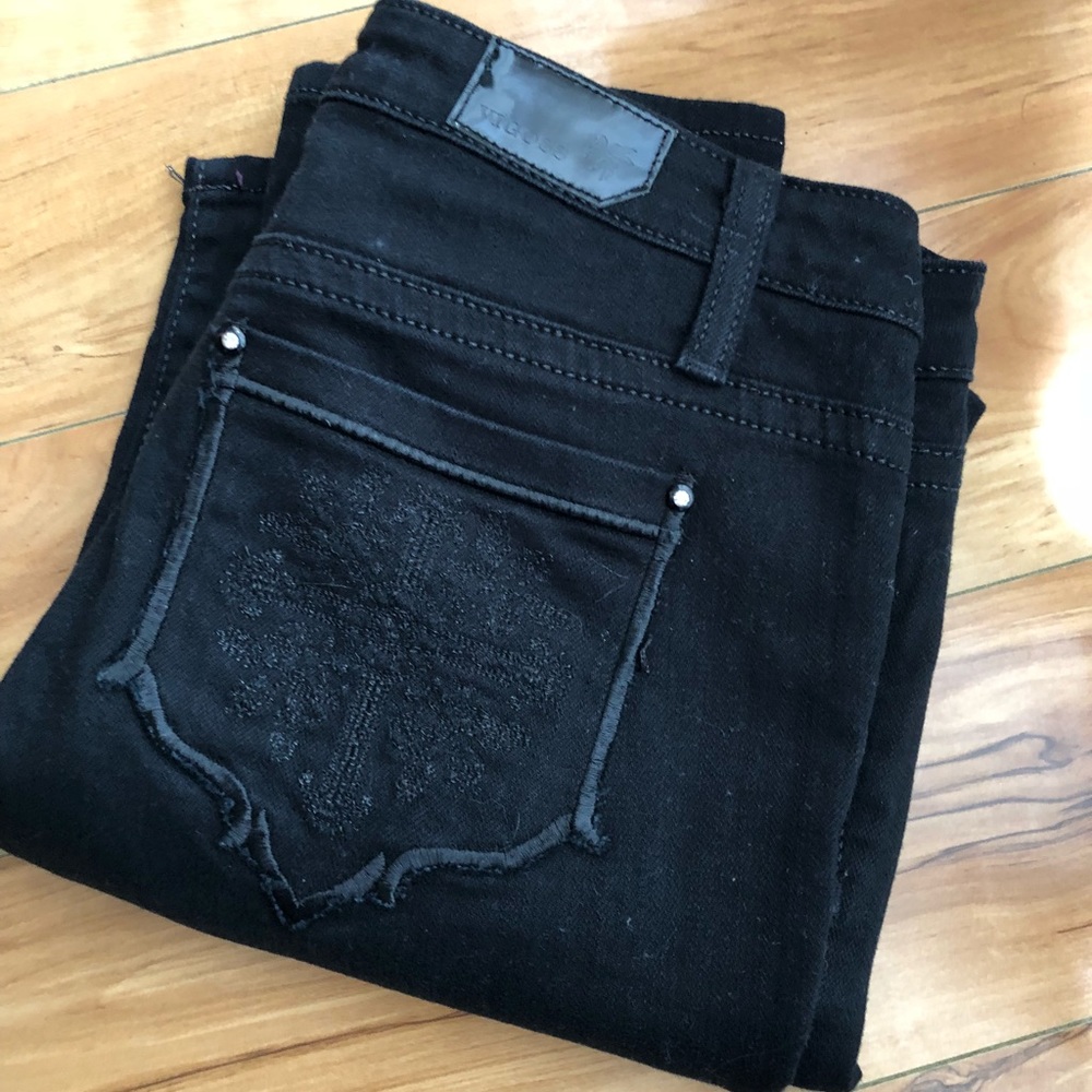 Vigoss Black Denim Jeans, Skinny Style, Sz 28